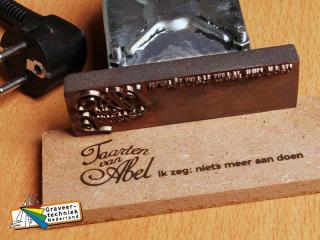 Voorbeeld brandstempel 110x30mm voor TV programma